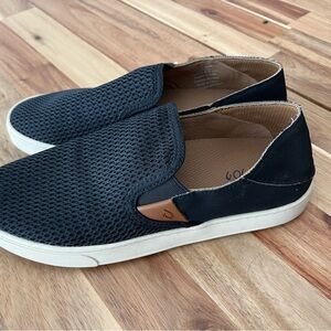 OluKai Black Slip-On Women's Shoes